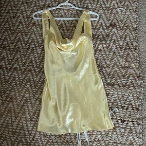 Yellow Satin Lucy in the sky homecoming dress